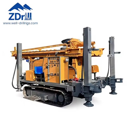 Efficient 1200 Deep Crawler-type High-stability Design Water Well Drilling Rig for Rural Water Wells and Geothermal Development