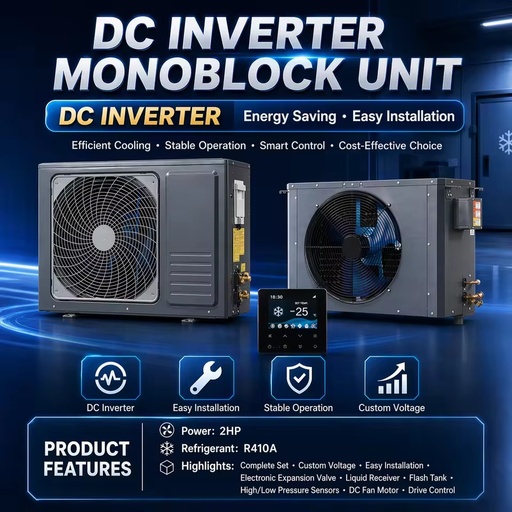 DC Inverter Condensing Unit and Evaporator Complete Set for Freezer Room