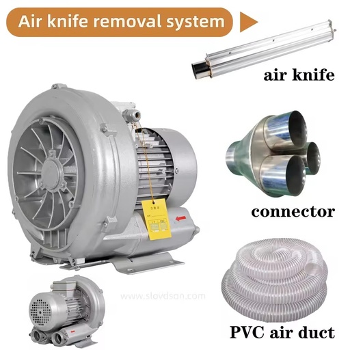 Low Noise & Energy Saving Air Knife Blow Off System for Food Beverage Production Line Drying Equipment