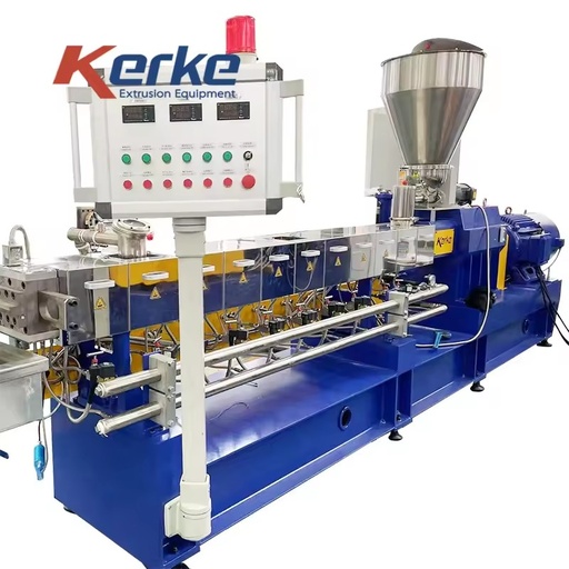 Twin Screw Compounder Extruder for Plastic White Color Masterbatch Pellet Water-Cooling Granule Production Machine