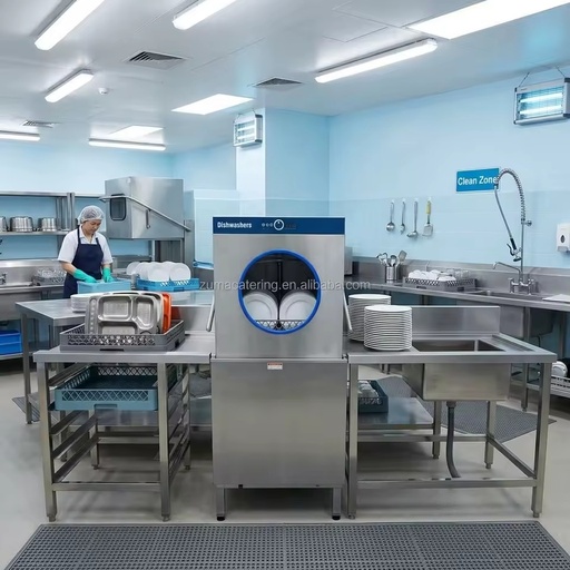 Electric Stainless Steel Fully Automatic Flip Lid Mini Dishwasher for Restaurants Kitchens Canteens-Cup Washing Machine