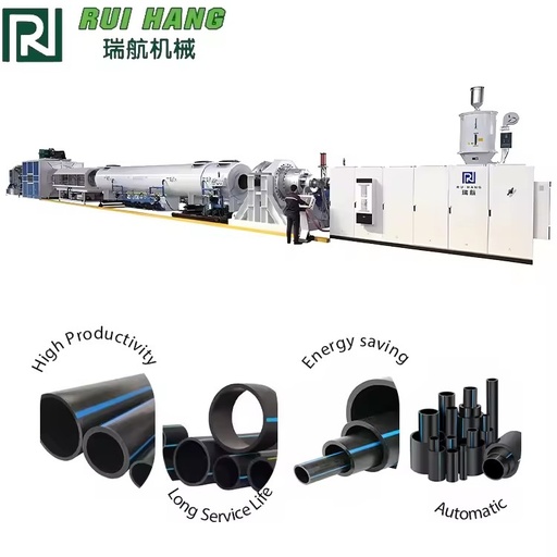 Plastic Pipe Machine Hdpe Water Smooth Pipe Machine Water Gas Extrusion Making Line