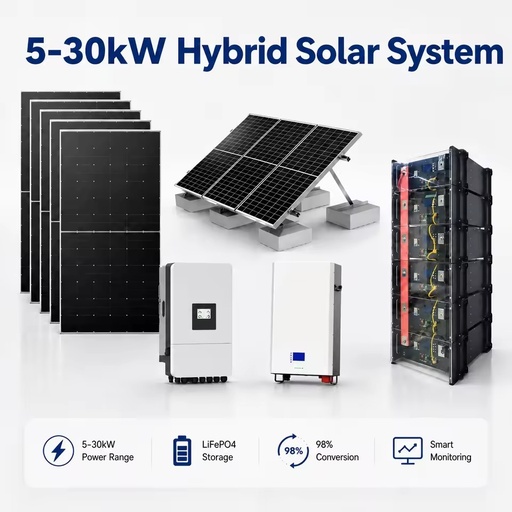 3KW 5KW 8kw 10KW Solar Energy Storage System 30kw Solar System Hybrid 20kw Complete Set Hybrid Solar System for Home