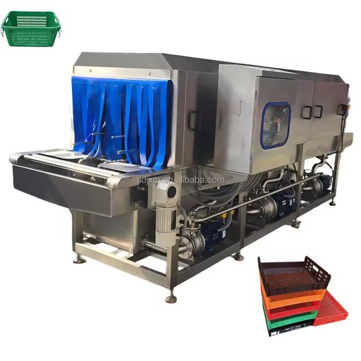 Automatic Crate Washer 304 Stainless Steel Tray & Bin Washing Equipment