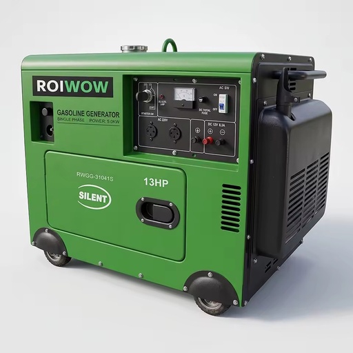 5.0KW 4-Stroke Gasoline Powered Single Phase Small Portable Silent Petrol Generator Set with Gas Engine for Home Camping Outdoor