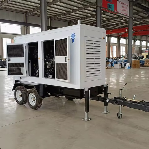 High Performance Trailer Type Silent Diesel Generator Dust Proof Housing Genset For Port Terminal Temporary Power Supply