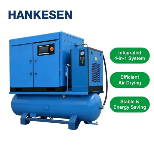 Industrial Rotary Compressor Air Screw 4-in-1 Lubricated16Bar Screw Air-Compressor Dryer 500L for Laser Cutting Machine