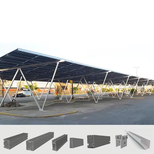 Best Selling 10KW Light Weight Waterproof Solar Carport Installation Bracket Structural Aluminum Alloy PV Car Port