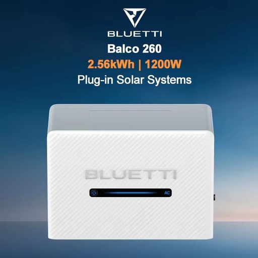BLUETTI Balco 260 Off Grid Balcony Solar Storage 2.56kWh LFP Battery Compatible with Shelly Google Home Alexa for Smart Control