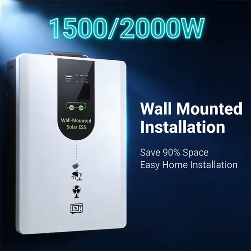 Home Solar Storage Battery System 3000Wh Capacity with Integrated Inverter for Solar Backup and Off Grid Power Solution