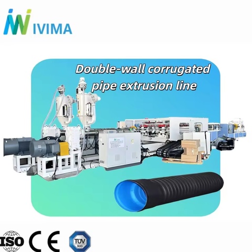 Energy Saving PE PP Double Wall Corrugated Pipe Co-extrusion Line Vacuum Forming Machine