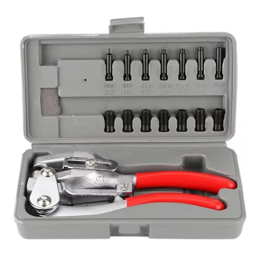 16Pcs Multifunction Punch Pliers Manual Tools for Metal Brass Rubber Watchband Leather Plastic