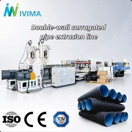 Advanced Water Cooling Plastic Double Wall Corrugated Pipe Extruder Machine Stable Forming