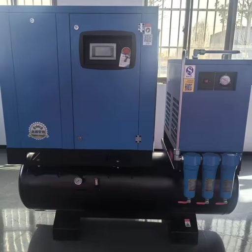 7.5KW 10HP 4-in-1 VFD Screw Air Compressor 8bar 250L All in One Industrial Rotary Screw Compressor for Laser Cutting 380V 50Hz