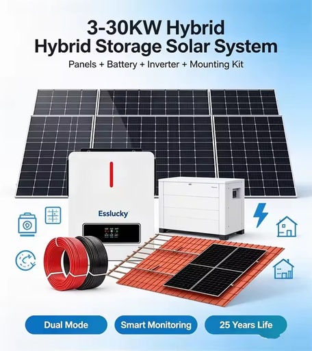 Solar System Lithium Ion 10kW Solar Lithium Battery Kit MPPT Controller Weather Resistant Rapid Charging Durable Core