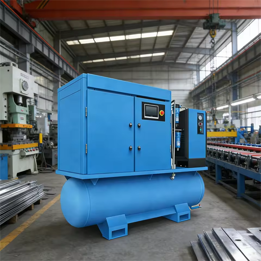 Industrial Compressors 10hp 7.5kw Air Compressor 4-In-1 Rotary VSD Screw Air Compressor With Dryer for Laser Cutting