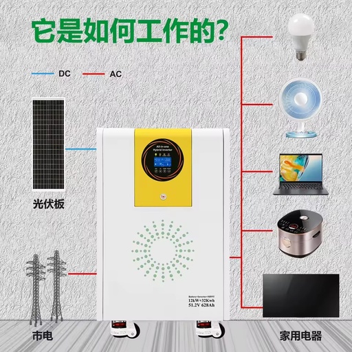 Foreign Trade Wholesale Shenzhen 32 Degree Electricity Solar Power Generation Hybrid Inverter Household Lithium Ion Battery