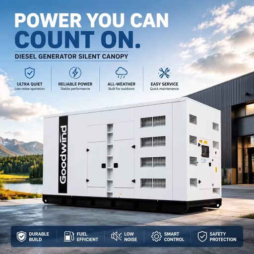 900kw 1125kva Silent Diesel Generator Set 500kw 400kva 3 Phase Soundproof Canopy Steel Plant Backup Heavy Duty Standby Genset
