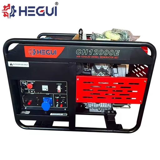 Portable Open-frame diesel Generator Starts the 12KW diesel Engine Manually/electrically, and the Site Uses Electricity.