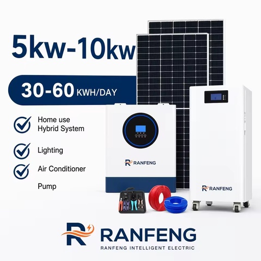 5kw 10kw Home Solar Energy System Off Grid Lithium Battery Storage Complete Solar Panel Kit Hybrid PV Full Set Power Residential