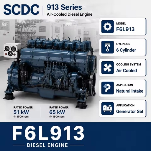 SCDC Deutz F6L913 51kW Air Cooled Diesel Engine 6 Cylinder Natural Intake Engine for Diesel Generator Set Power Generation