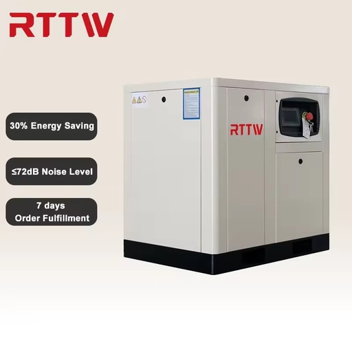 RTTW CE Certification 10HP Permanent Magnet VFD Screw Air Compressor IP65 Oil Cooled Motor 380V 60Hz for Industrial Automation