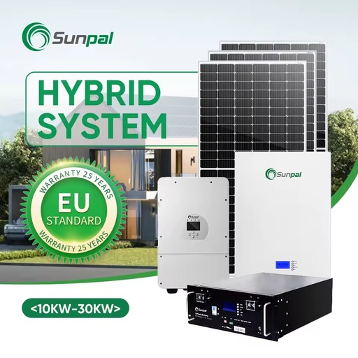Sunpal Residential Off-grid Energy Systems 6-30KW Complete Roof Mounting Hybrid MPPT Monocrystalline Silicon Lithium Ion System