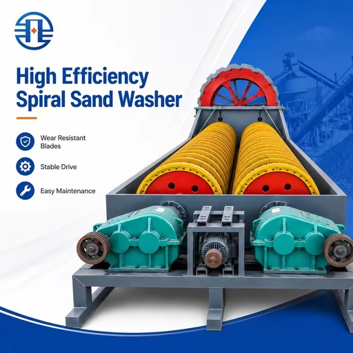 OEM Powerful Drive Twin Shaft Coal Ore Washing Plant Continuous Reinforced Design Flexible Selection Spiral Sand Washer
