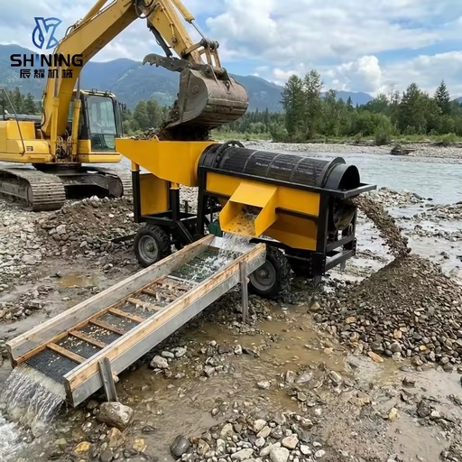 Compact Trailable Gold Trommel 10-20t/h Custom Sieve Size Alluvial Gold Washer Gravel Sand Gold Processing