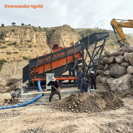 Low-Energy Automatic Gold Sluice Box 100 Tons/Hour Vibrating Deck Gold Washing Machine with Anti Rust for Large-scale Mining