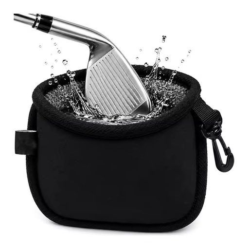 Portable Waterproof Waffle Microfiber Interior Stays Wet Inside Dry Outside All Round Golf Club Cleaner & Ball Washer Pouch