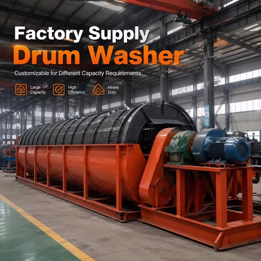 Heavy Duty Aggregate Washing Machine Rotary Drum Scrubber for Stone Gravel and Mineral Washing Plant