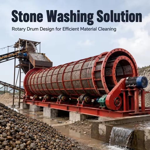 Industrial Rock Washer Machine Rotary Drum Type for Quarry Stone Aggregate and Ore Cleaning Process