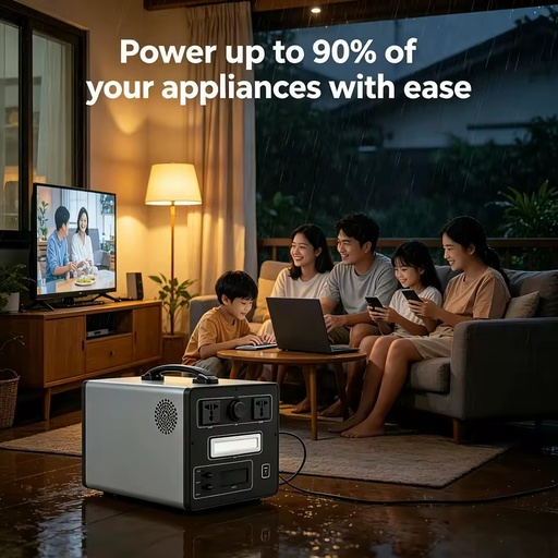 1200Wh Portable Power Station 1000W Solar Generator LiFePO4 3500 Cycles Smart BMS Pure Sine Wave for RV Camping Backup