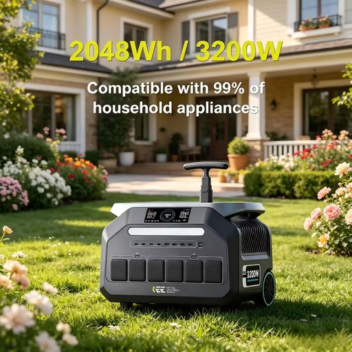 Off-grid Solar System Camping Power Station MPPT Solar Generator ac dc output 2048wh 3200 watts emergency portable power station