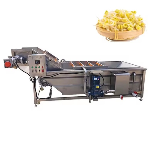 Industrial Fruit Vegetable Washer Conveyor for Continuous Processing High Efficiency Food Grade Vegetable Processing Plant Corn