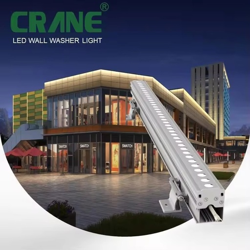 Linear Aluminum Wall Washer Light Dmx512 RGB DC24V LED Building Light Strip 18W/24W/36W IP65 Rated Wall for Hotel Garden Outdoor