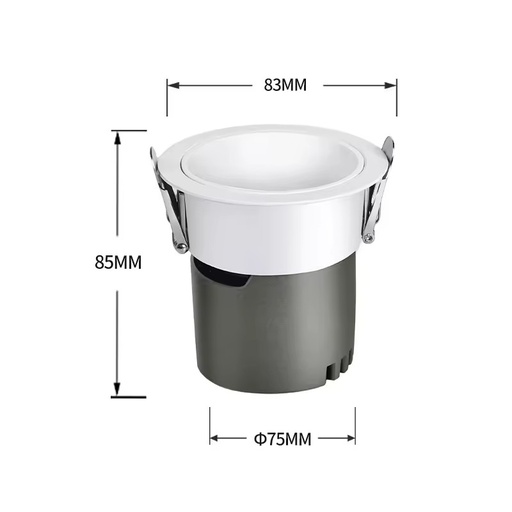 12W Deep Set Concealed COB Wall Washer Spotlight Anti-Glare RA92 Aluminum Recessed LED Downlight