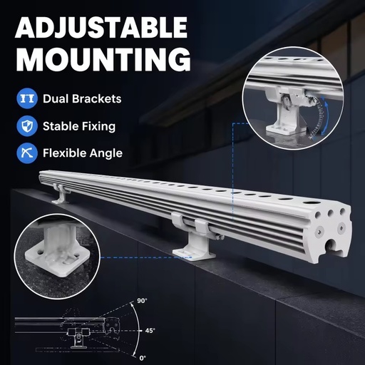 High Power Aluminum IP65 Waterproof LED Wall Washer Light for Outdoor Building Facade 5-Year Warranty