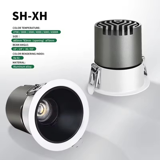 12W Aluminum Wall Washer Light 5cm Hidden Light Source Matte Anti-glare Cover No Glare Recessed LED Spotlight
