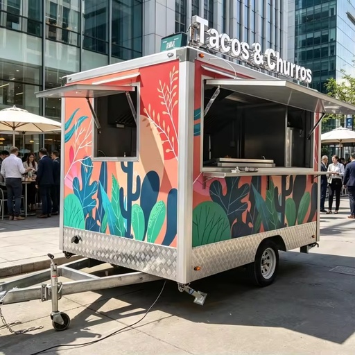 Manufacturing Plant DOT Certified Galvanized Sheet Restaurant Beer Service Towable Food Trailer Hot Dog Cart