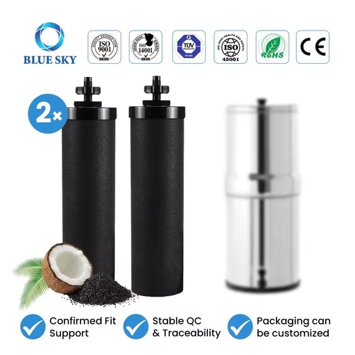 Activated Carbon Water Filter Black Element Compatible with Berkey BB9-2 Gravity Water Filter System Filter Customized Available