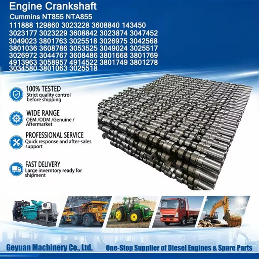 Construction Machinery 3023177 3023229 3608842 3023874 3047452 Engine Camshaft For NT855 NTA855