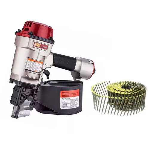 Pneumatic Framing Nail Gun Aluminum Coil Nailer 60pcs Load Capacity 1 3/4"-2 3/4" Nail Length CN55/CN70 Models OEM