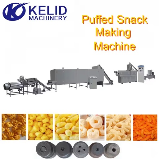 Automatic Large Capacity Efficient Customized Shape Flavour Puffed Corn Snack Production Line Full Set Making Machine