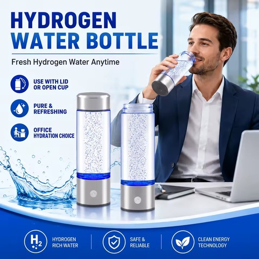 Rechargeable Portable Hydrogen Water Ionizer Machine PEM SPE Technology Generates 1400ppb Hydrogen 3Min Hydrogen Water Bottle