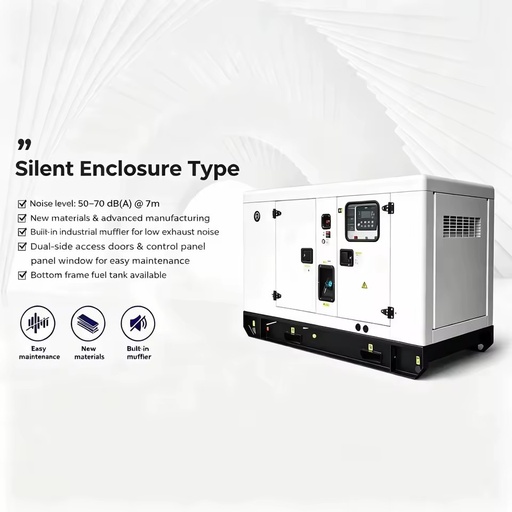 Diesel Generator Set 53.6kVA Silent Canopy Portable AC Three Phase Remote Start Diesel Engine