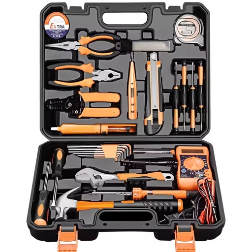 Household Hardware Tool Set with Carbon Steel Tools Combination Toolbox for Gifts