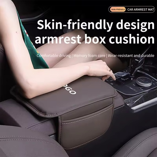 Automobile Universal Car Leather Armrest Box Pad-Universal Heightening Wear-Resistant & Durable Elbow Pad with Central Cover