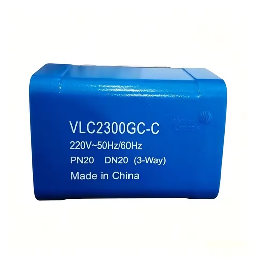 VLC2300GC-C 3 Way Motorized Zone Valve DN20 3/4 Inch Spring Return Electric Control Valve for Fan Coil Unit 220V AC Brass Valve